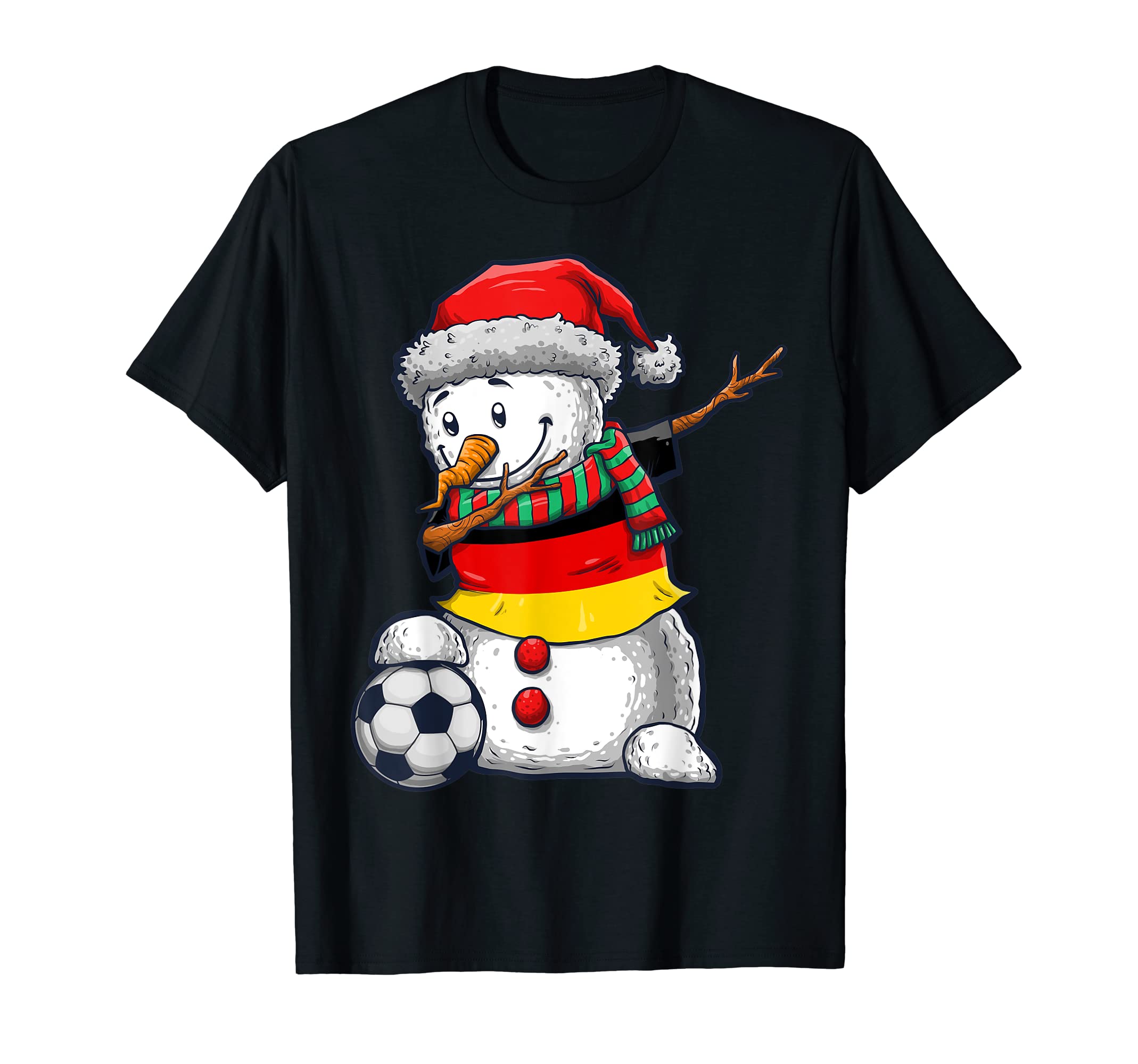 Soccer Dabbing Snowman Germany Football T-Shirt - Novelty Apparel Unisex