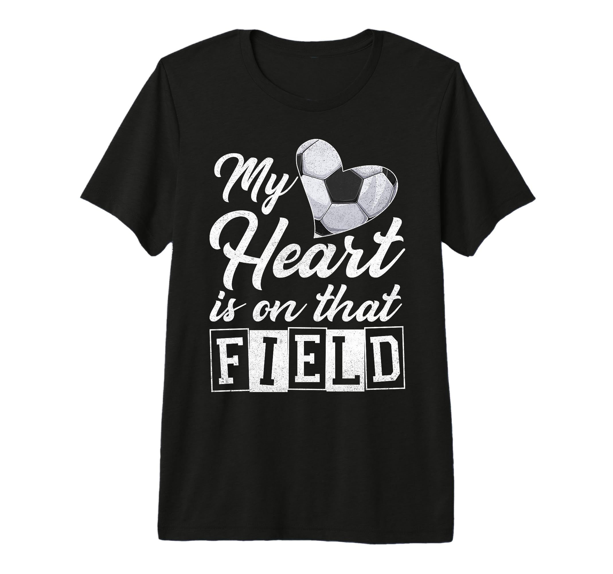 My Heart Is That Field Soccer Heart Mom T-Shirt - Graphic Print for Adults