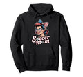 Patriotic Soccer Mom American Flag Hoodie - Fun Novelty Design Men Women