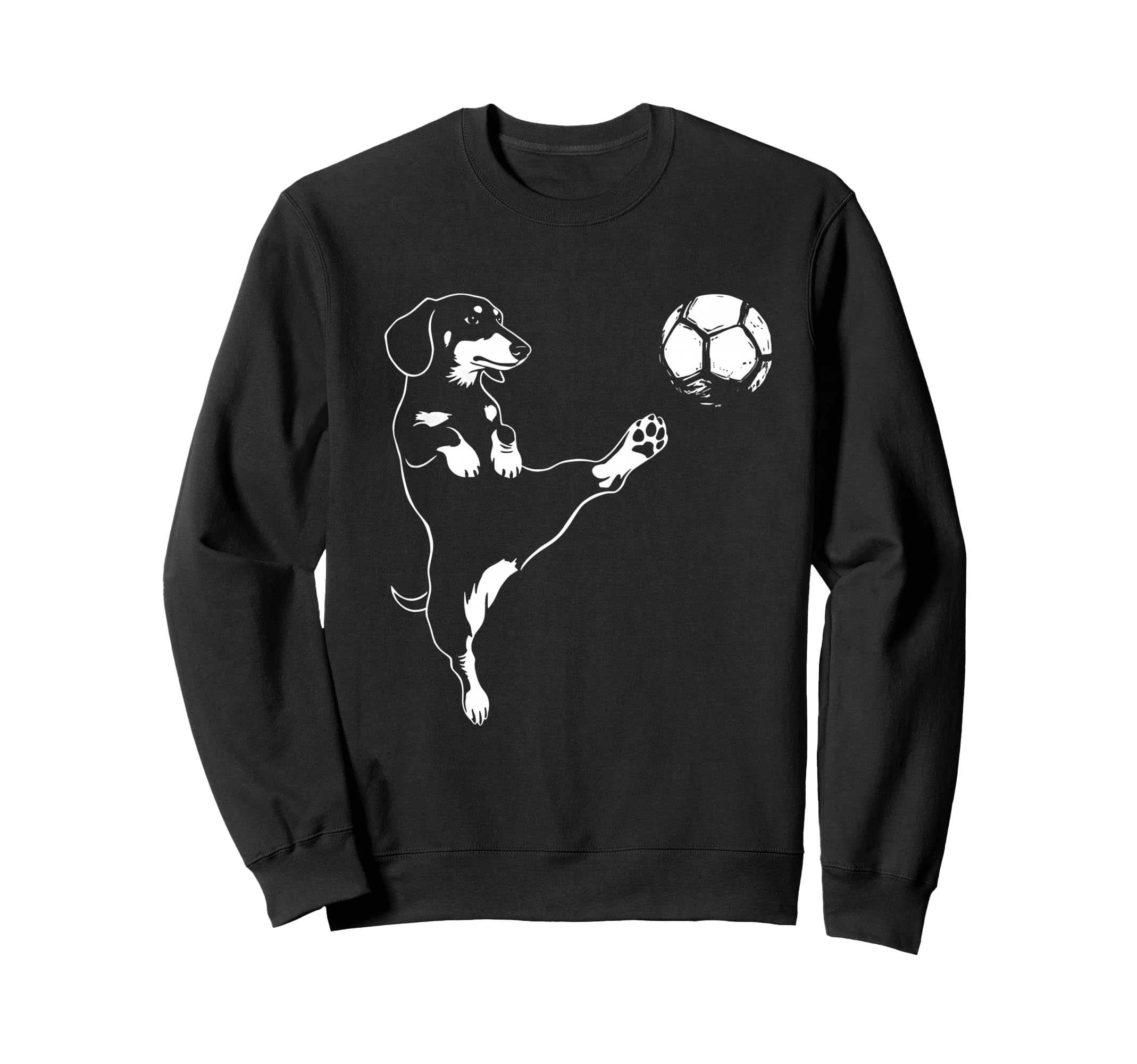 Dachshund Soccer Dog Kicking Ball Sweatshirt - Custom Art Print for Adults