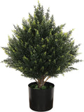 19” Artificial Cedar Outdoor Artificial Shrub Sunlight Resistant Leafy Potted Plant for Indoor Porch of Home and Office Artificial Outdoor Tree Topiary Trees
