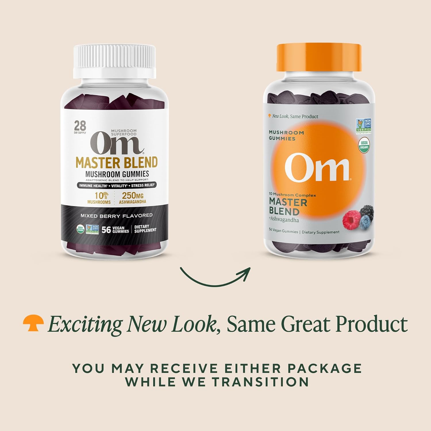 Om Organic Master Blend Mushroom Gummies, 56 Count