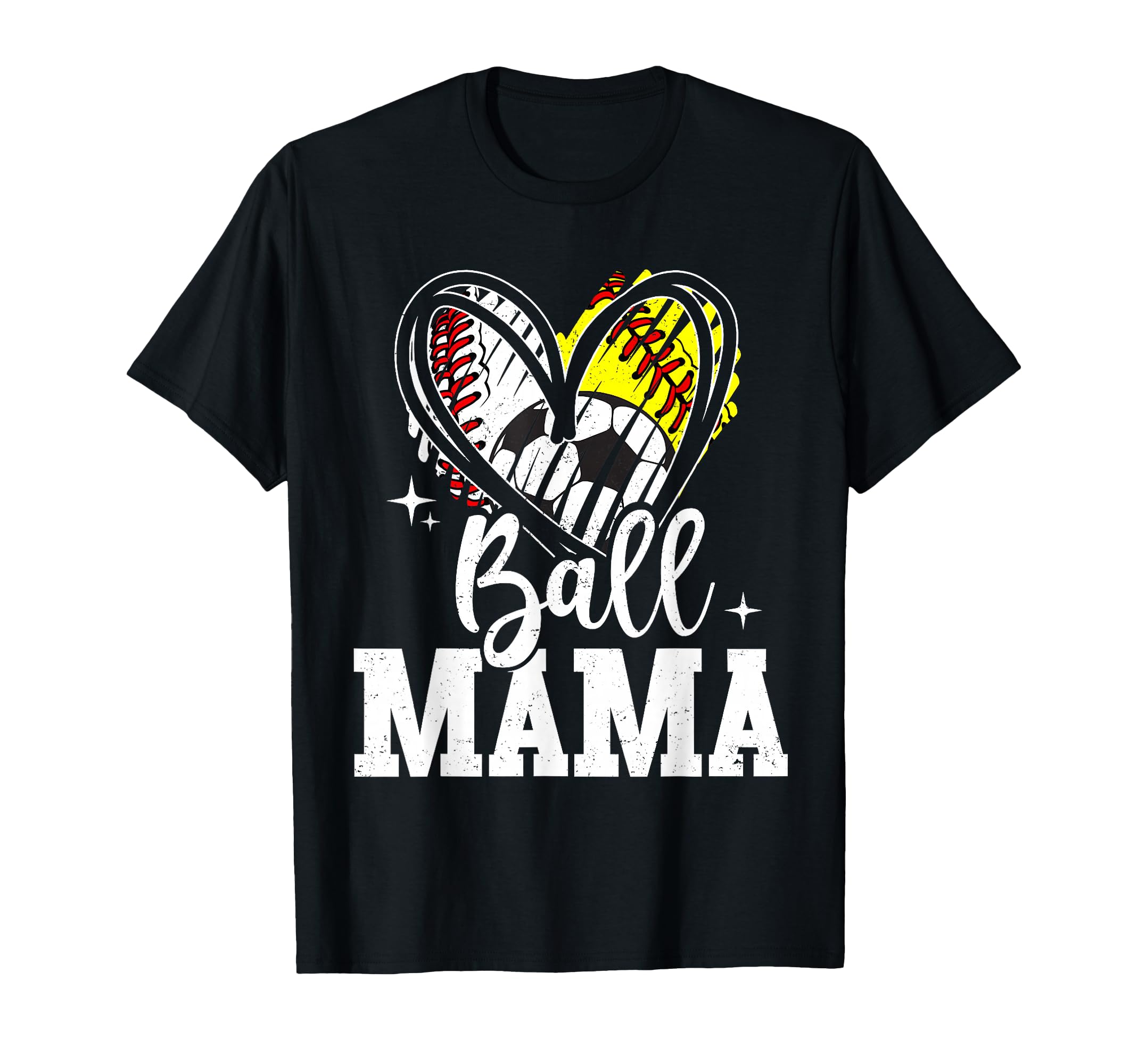Ball Mama Baseball Softball Soccer T-Shirt - Minimalist Print for Adults