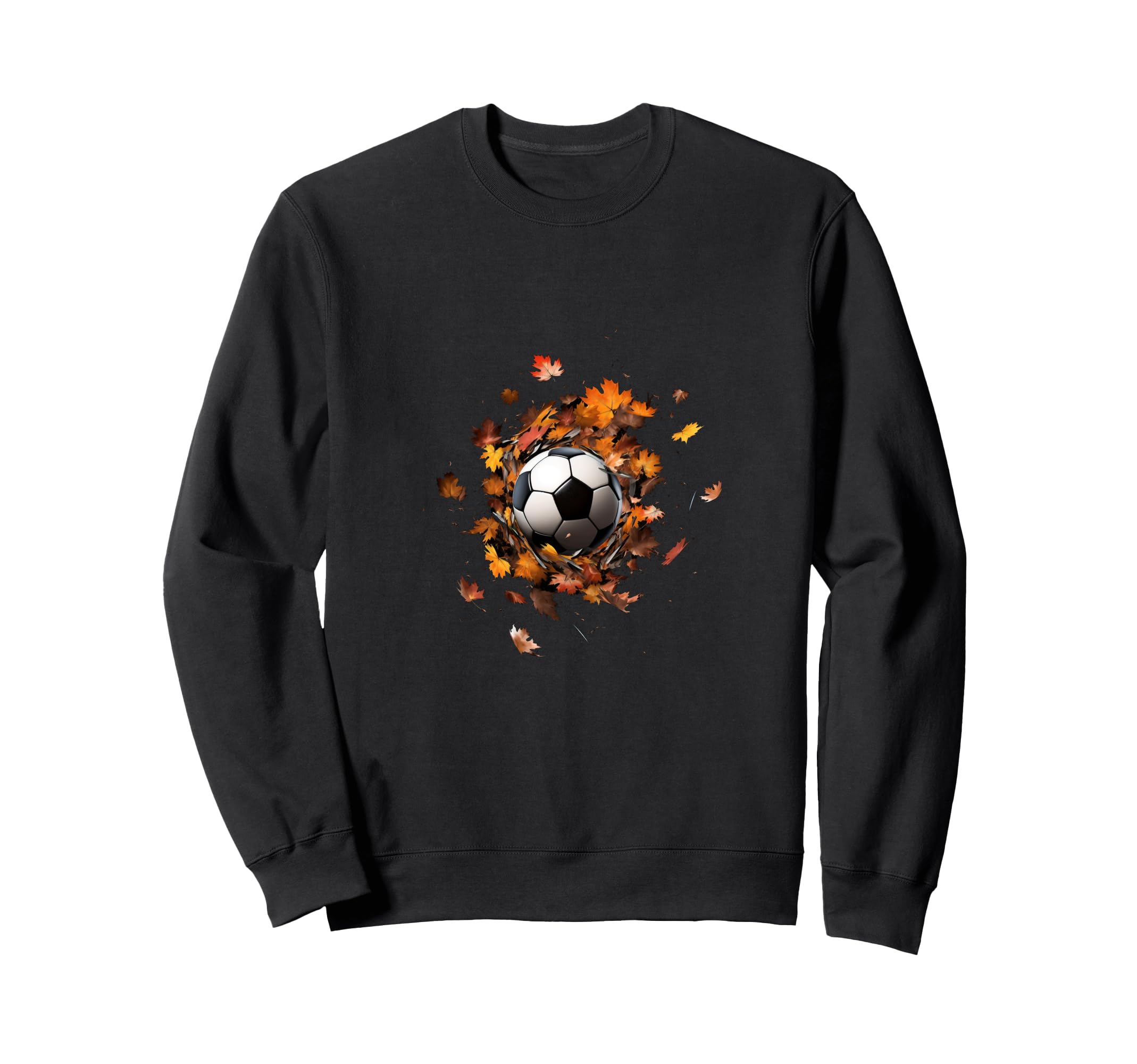 Soccer Autumn Leaves Soccer Player Sweatshirt - Novelty Apparel for Adults