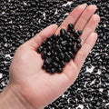 Keedolla 15 Oz Aquarium Fish Tank Gravel Rocks Glass Pebbles Gemstones, Black Glass Stones Vase Filler for Fountain Succulent Plant Decorative Rock Pebble Stone