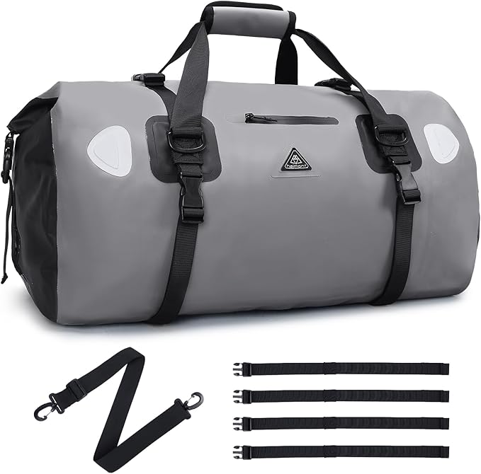 Haimont Waterproof Duffel Bag Roll-top Dry Duffel Bag with Quick-fixed Straps for Motorcycling, Rafting, Boating, SUP, Kayaking, Travel, 50L/70L