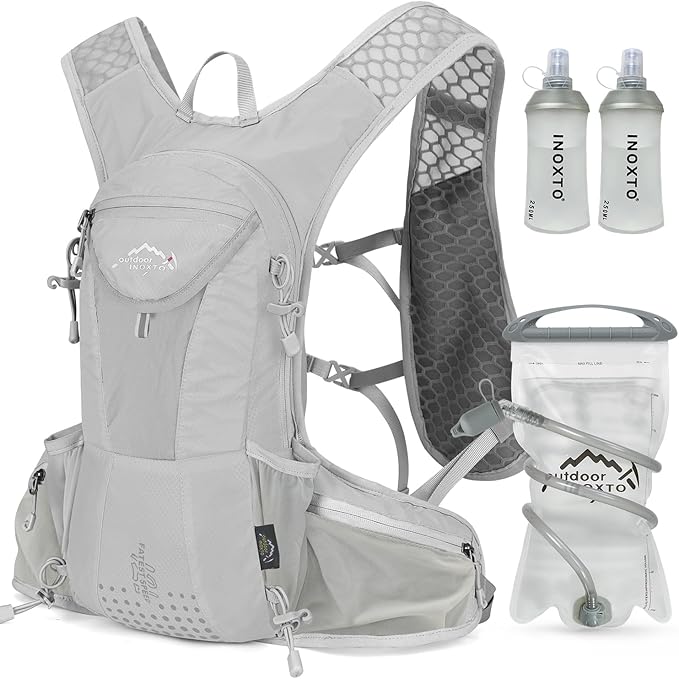 Hydration Pack Backpack, Lightweight Water Backpack with 2L Leakproof Hydration Bladder Daypack for Men Women,Running Hydration Vest for Outdoor Trail