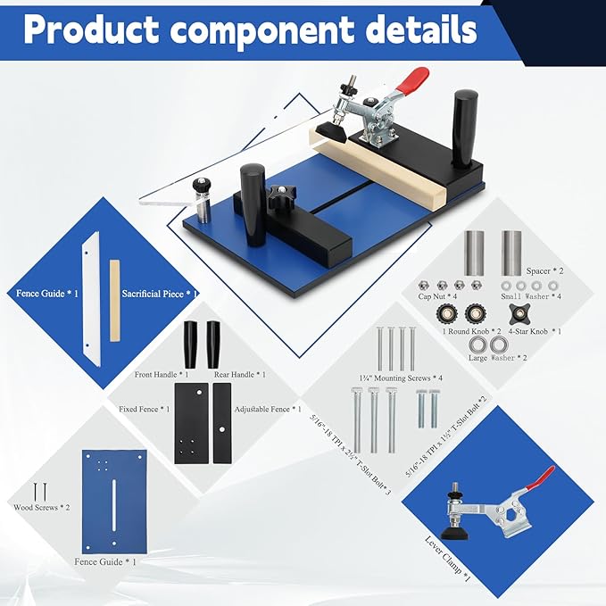 Rail Guide Coping Sled for Router Table,with 3 Packs Roundover Router Bit,Precise Clean Joints, Cabinet Doors, Drawer Fronts, Coping Jig For Router (5” Wide x 1-1/4”)