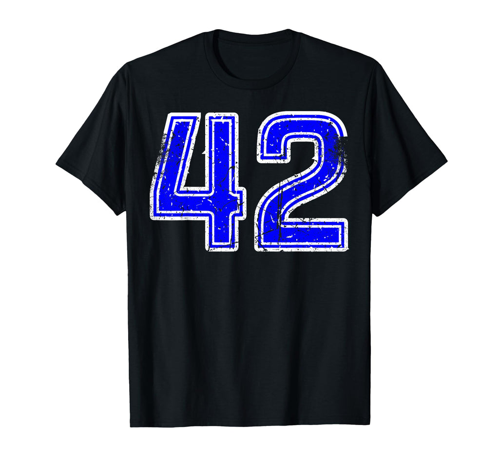 Sport Blue Number 42 T-Shirt - Fun Novelty Design for Adults