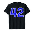 Sport Blue Number 42 T-Shirt - Fun Novelty Design for Adults
