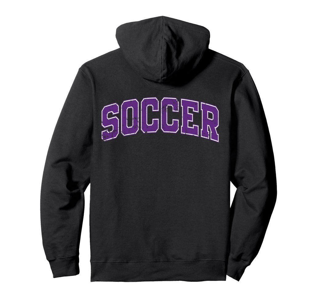 Soccer Varsity Purple Text Hoodie - Streetwear Style Men Women