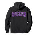 Soccer Varsity Purple Text Hoodie - Streetwear Style Men Women