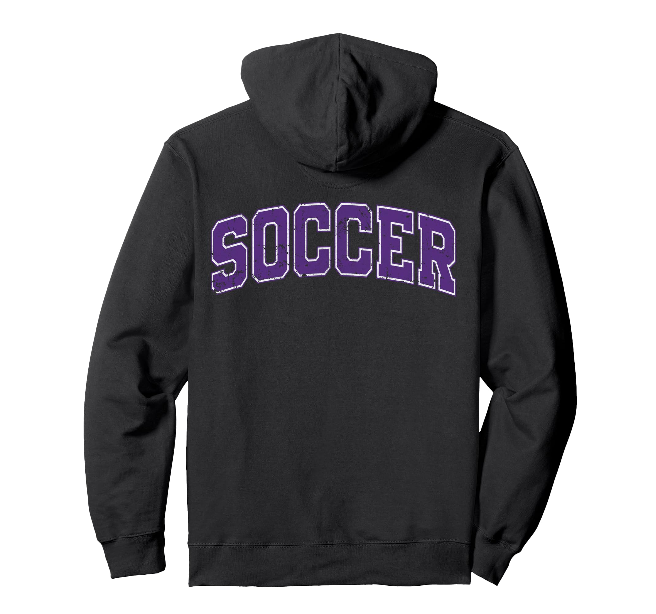 Soccer Varsity Purple Text Hoodie - Streetwear Style Men Women