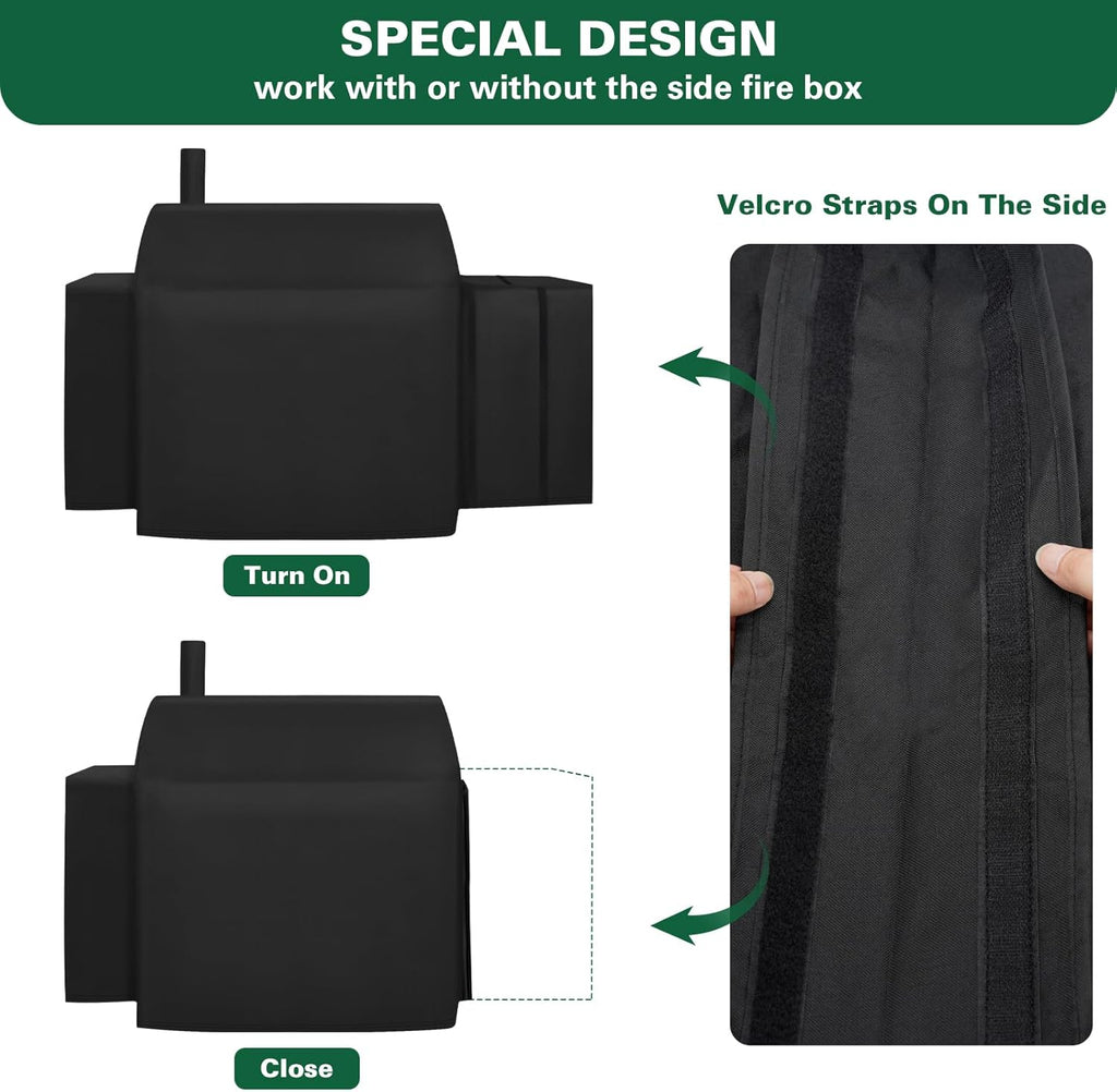 Grill Cover Fits for Char-Griller Outlaw 3724, E2137, Pro Deluxe 2735 Grill, Expandable BBQ Grill Cover 600D Heavy Duty Charcoal Grill Cover Waterproof Outdoor Grilling Cover, Model 3737