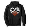 Soccer Football Hockey Heart Funny Hoodie - Streetwear Style for Adults