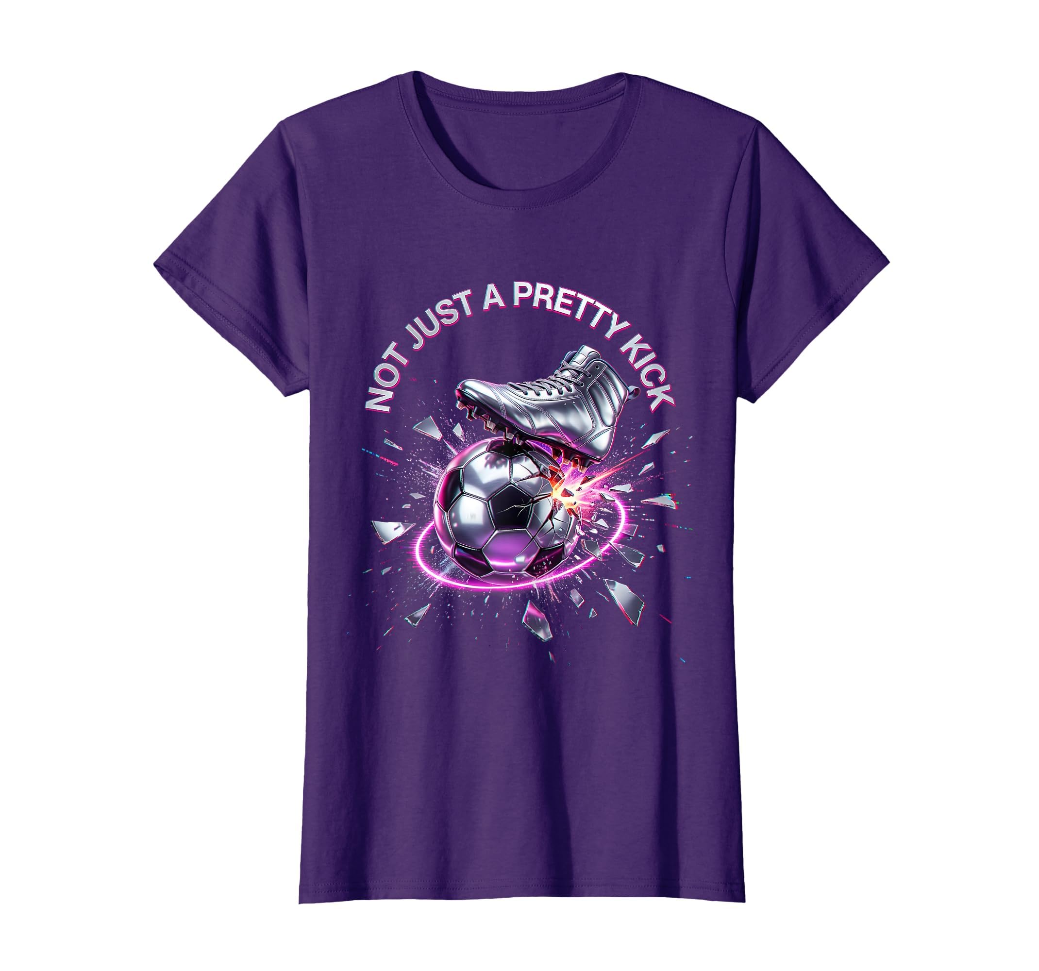Not Just Pretty Kick Womens Soccer T-Shirt - Minimalist Print for Adults