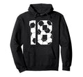 18Th Birthday Soccer Player Football 18 Hoodie - Graphic Print for Adults