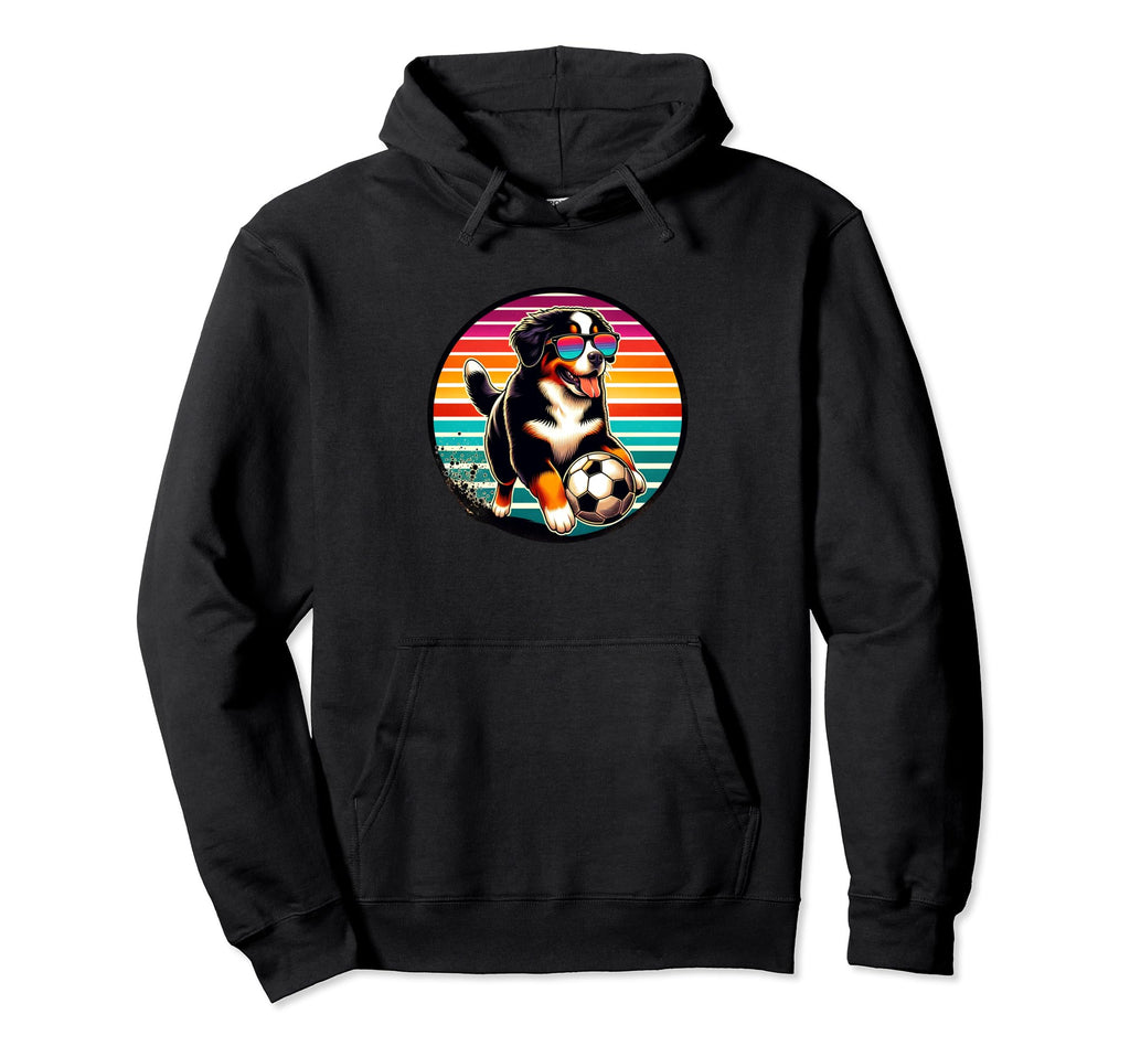 Bernese Mountain Dog Soccer Champion Fan Hoodie - Minimalist Print Unisex