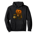 Spooky Soccer Player Halloween Pumpkin Hoodie - Graphic Print Men Women
