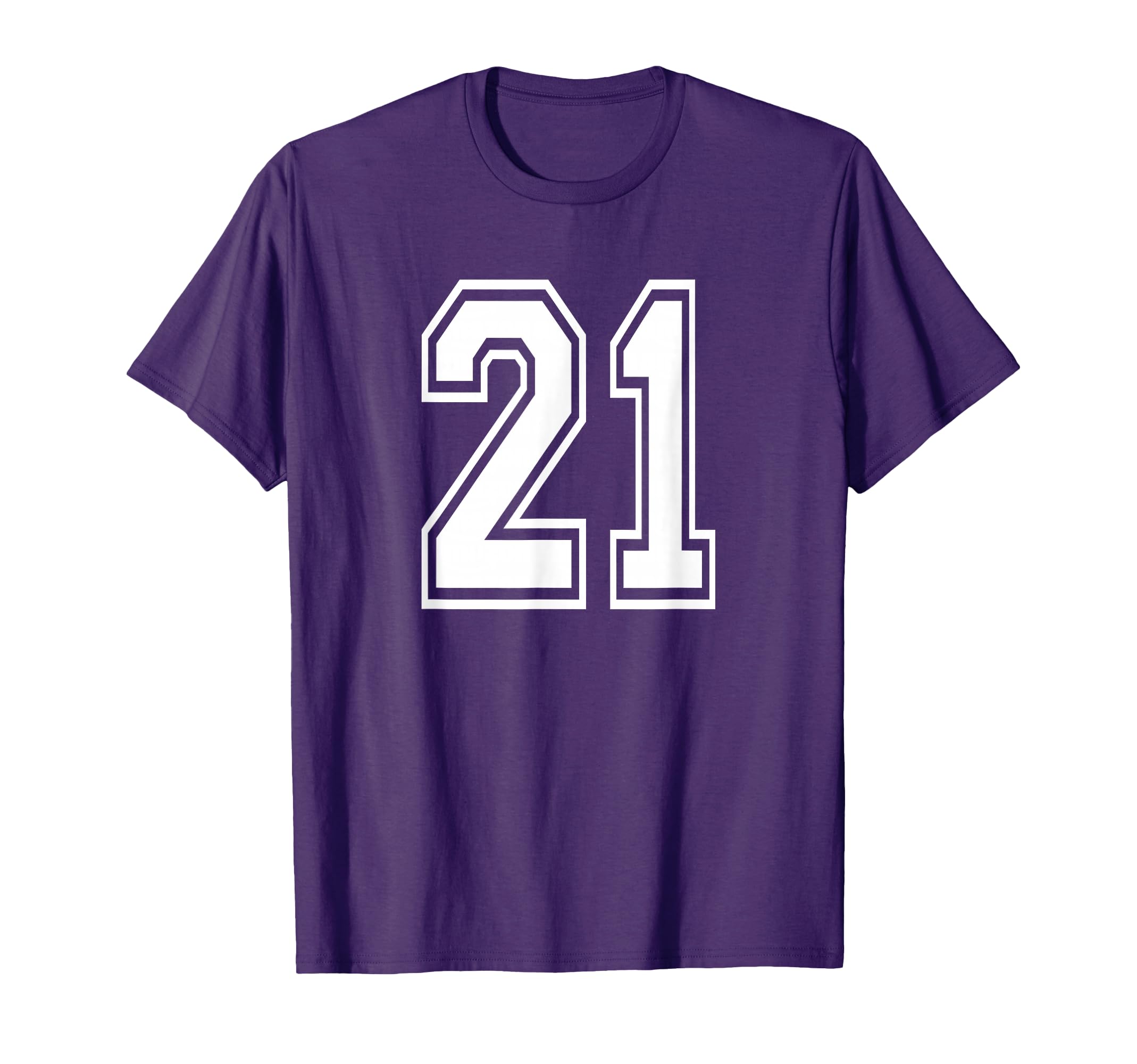 Number 21 Numbered Uniform Sports T-Shirt - Trendy Graphic for Adults
