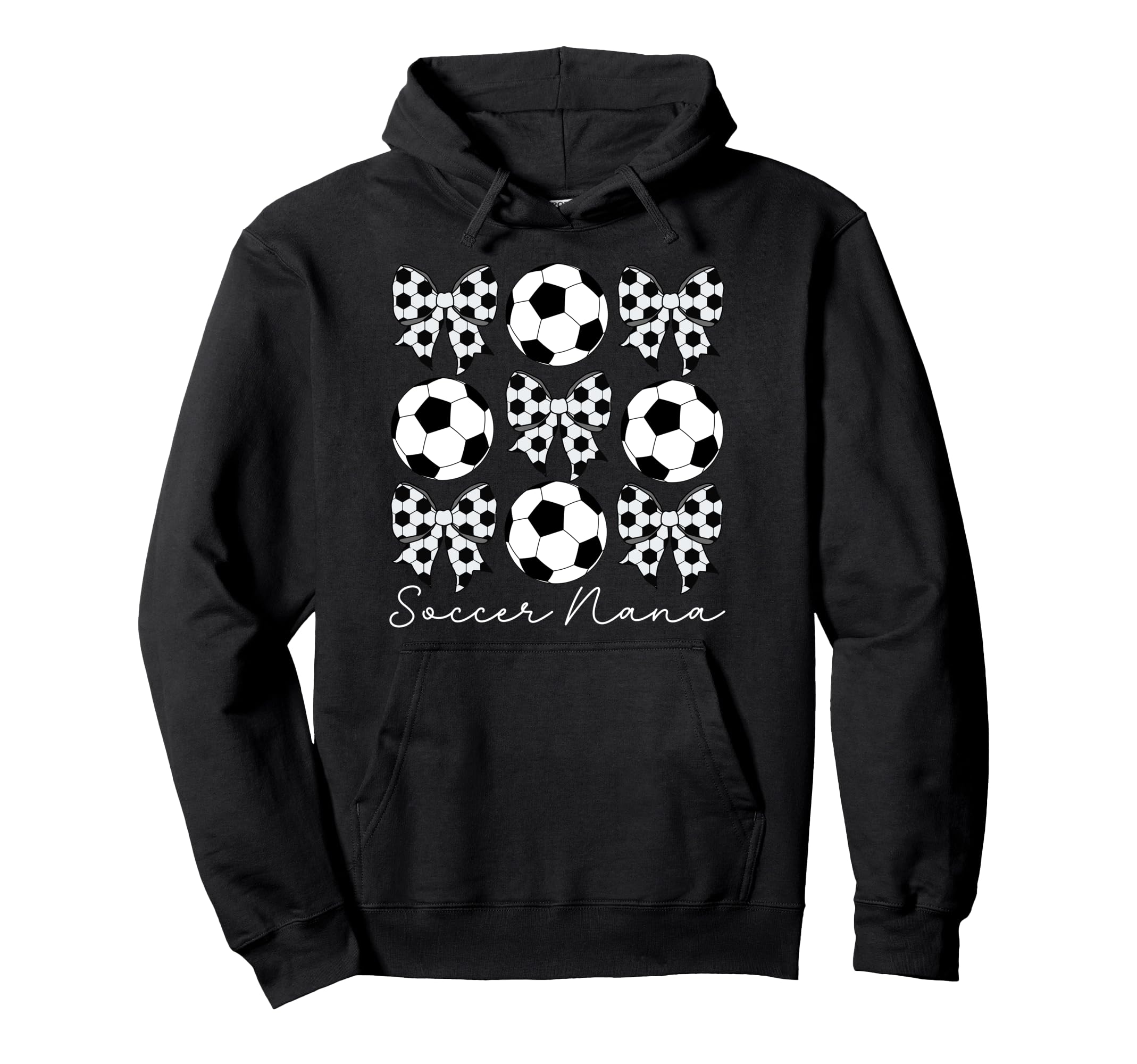 Soccer Nana Coquette Nana Soccer Hoodie - Minimalist Print for Adults
