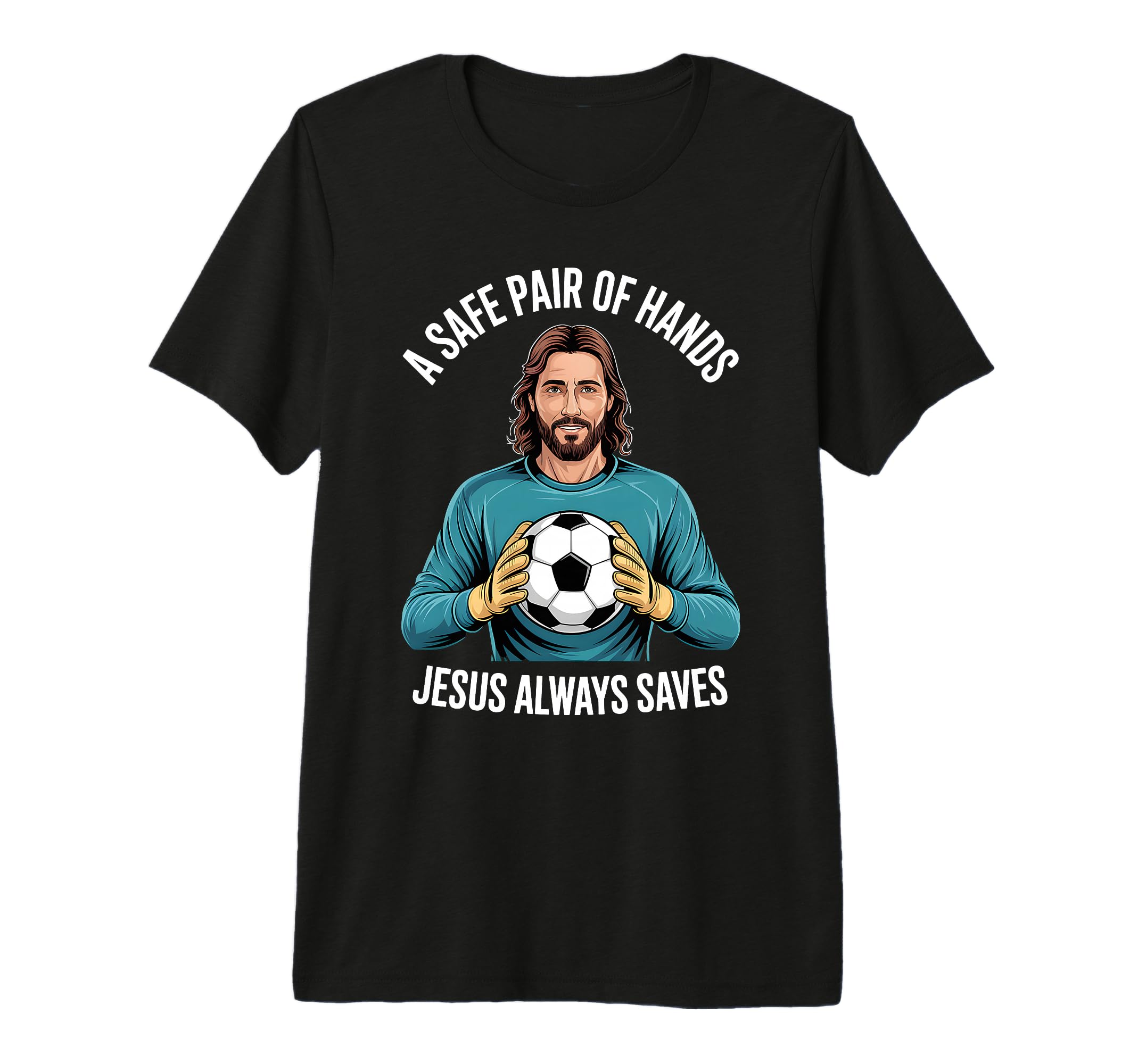 Funny Jesus Football Soccer T-Shirt - Custom Art Print for Adults