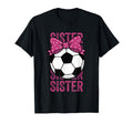 Soccer Sister Ball Coquette Bow T-Shirt - Graphic Print for Adults