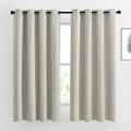 NICETOWN Natural Blackout Curtains 63 inch Long - Grommet Window Treatment Thermal Insulated Solid Room Darkening Sound Dampening Drapes for Living Room, 2 Panels, W52 x L63