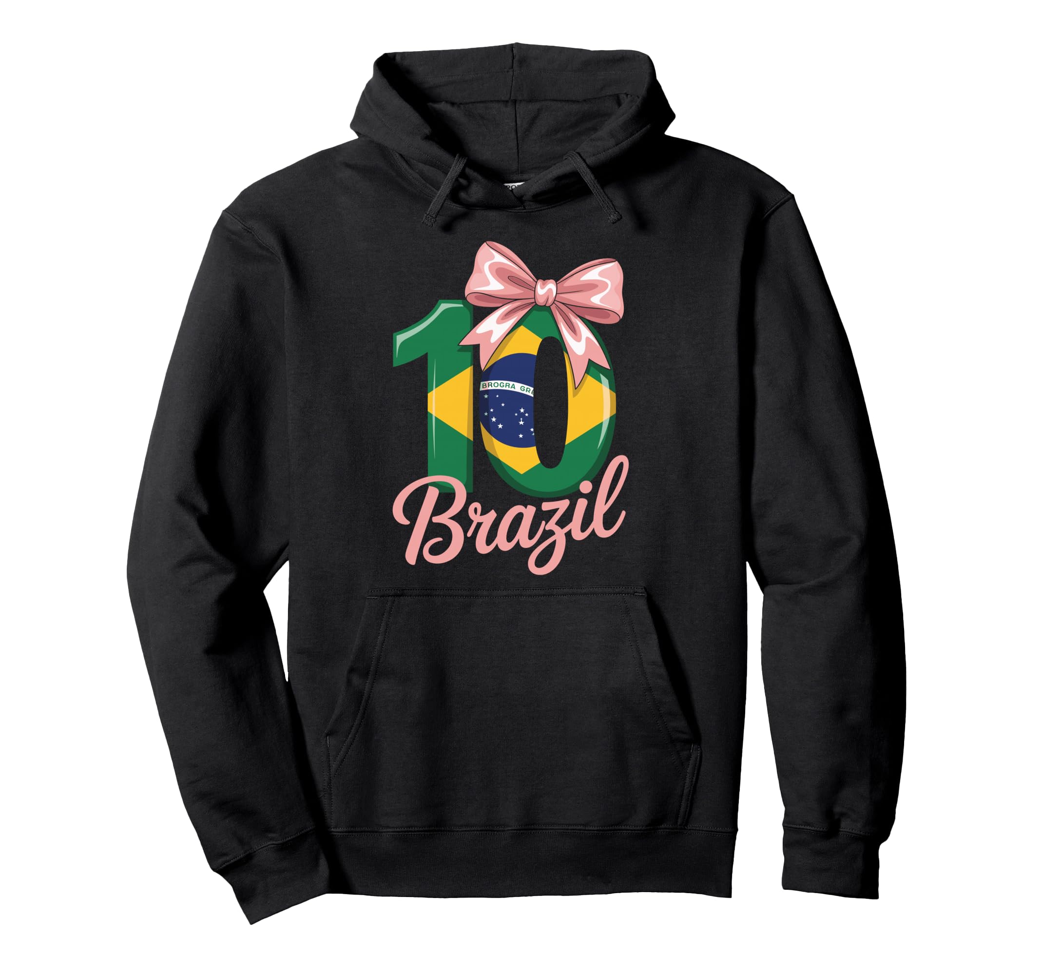 10 Brazil Birthday Number 10 Soccer Jersey Hoodie - Custom Art Print Unisex