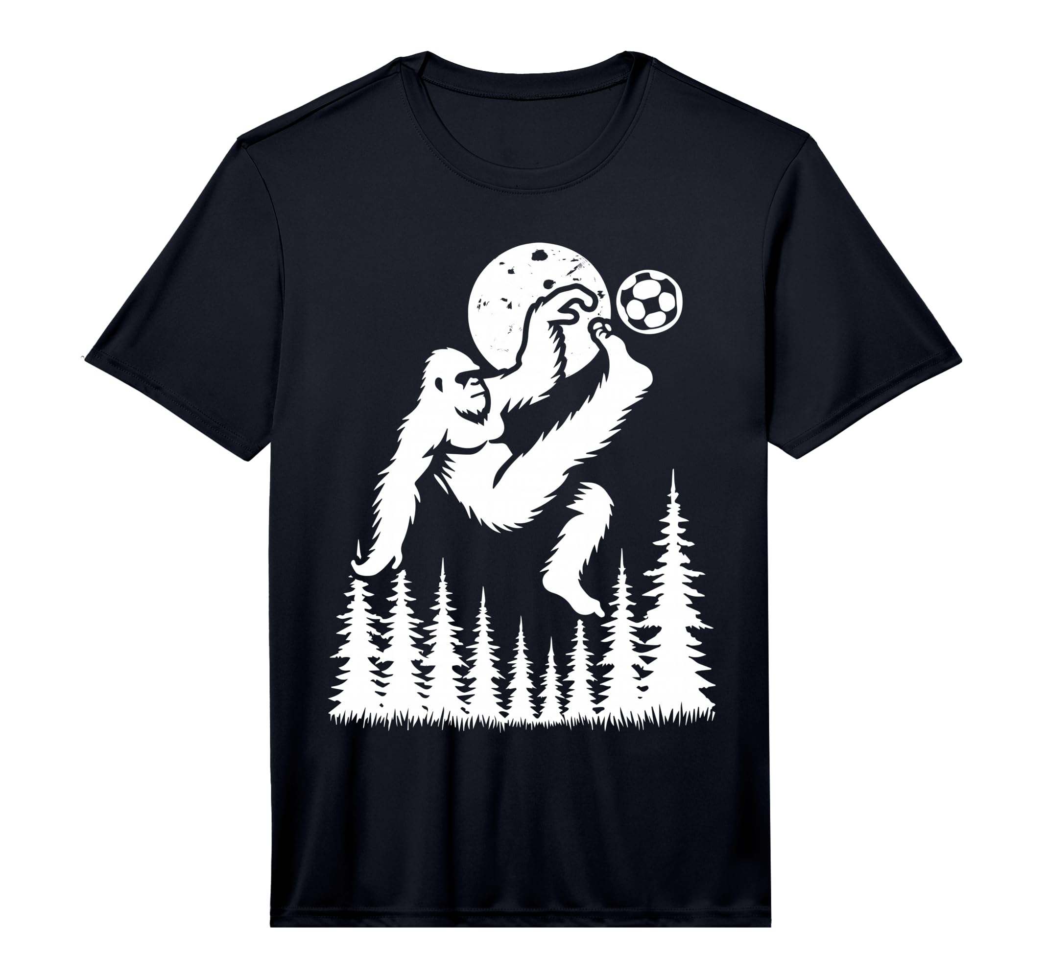 Funny Bigfoot Playing Soccer Sasquatch T-Shirt - Unique Graphic Unisex