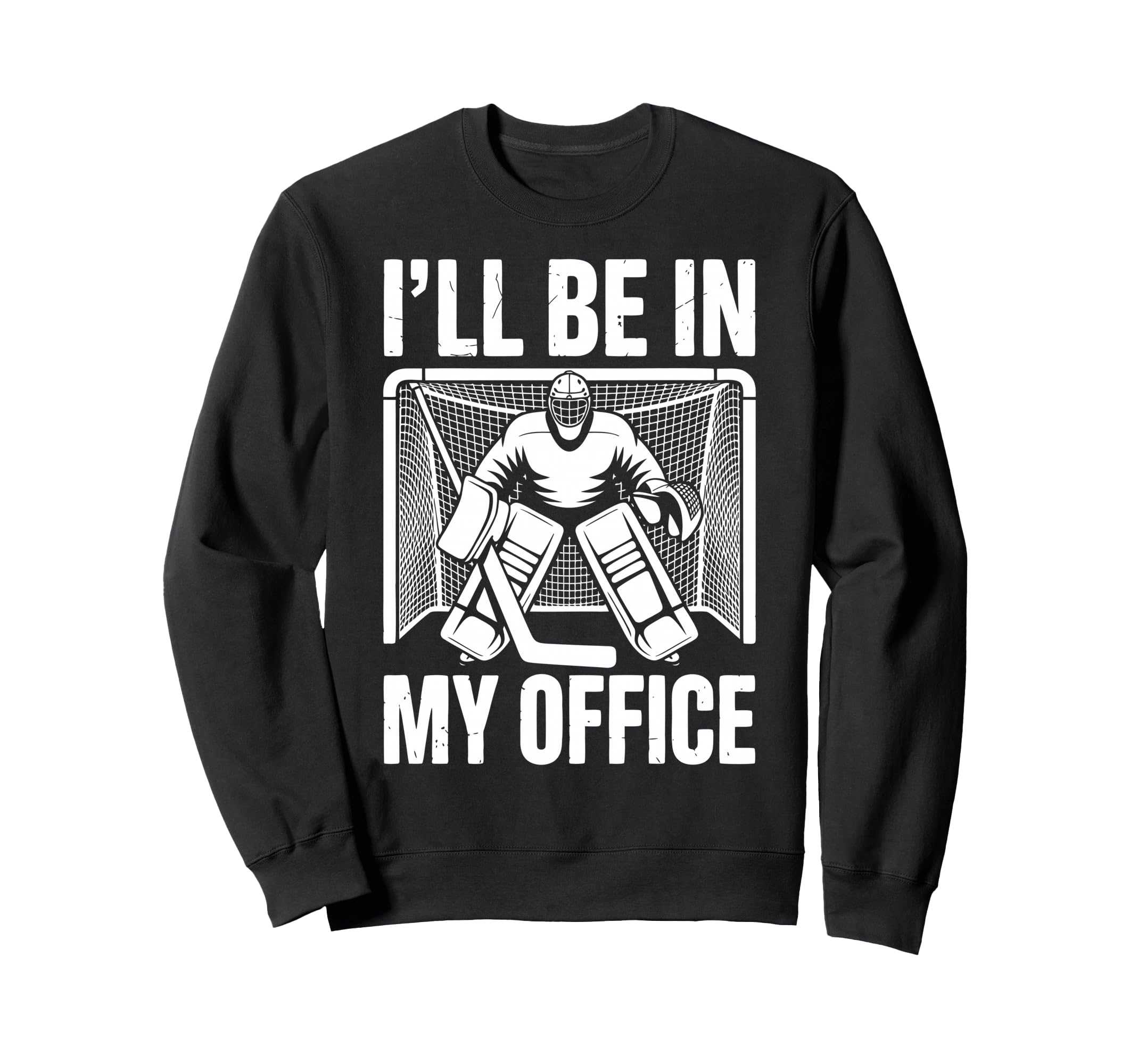 Funny Ice Hockey Goalkeeper Goalie Sweatshirt - Minimalist Print Unisex