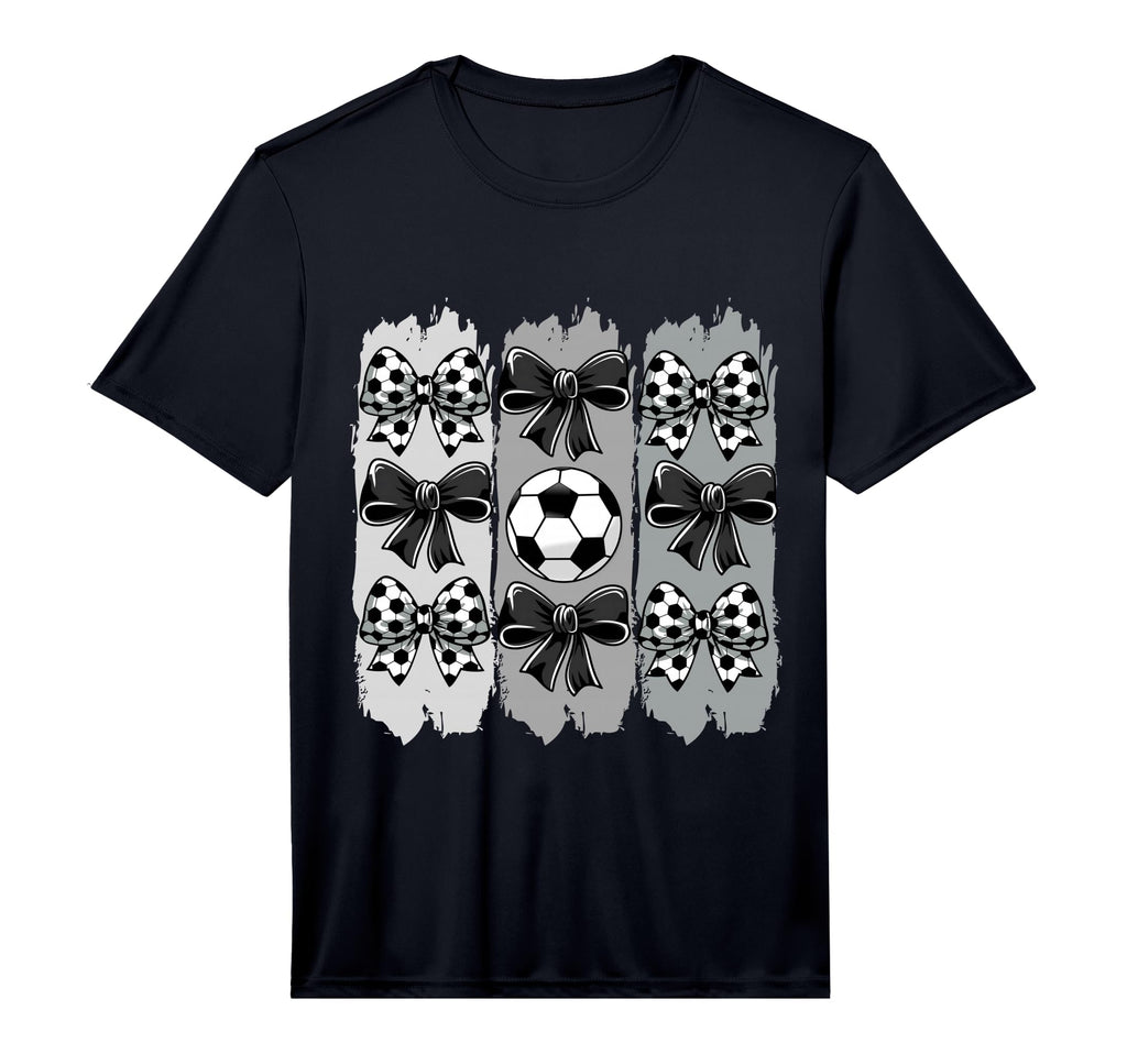 Soccer Coquette Bow Soccer Ball T-Shirt - Casual Everyday Wear Unisex