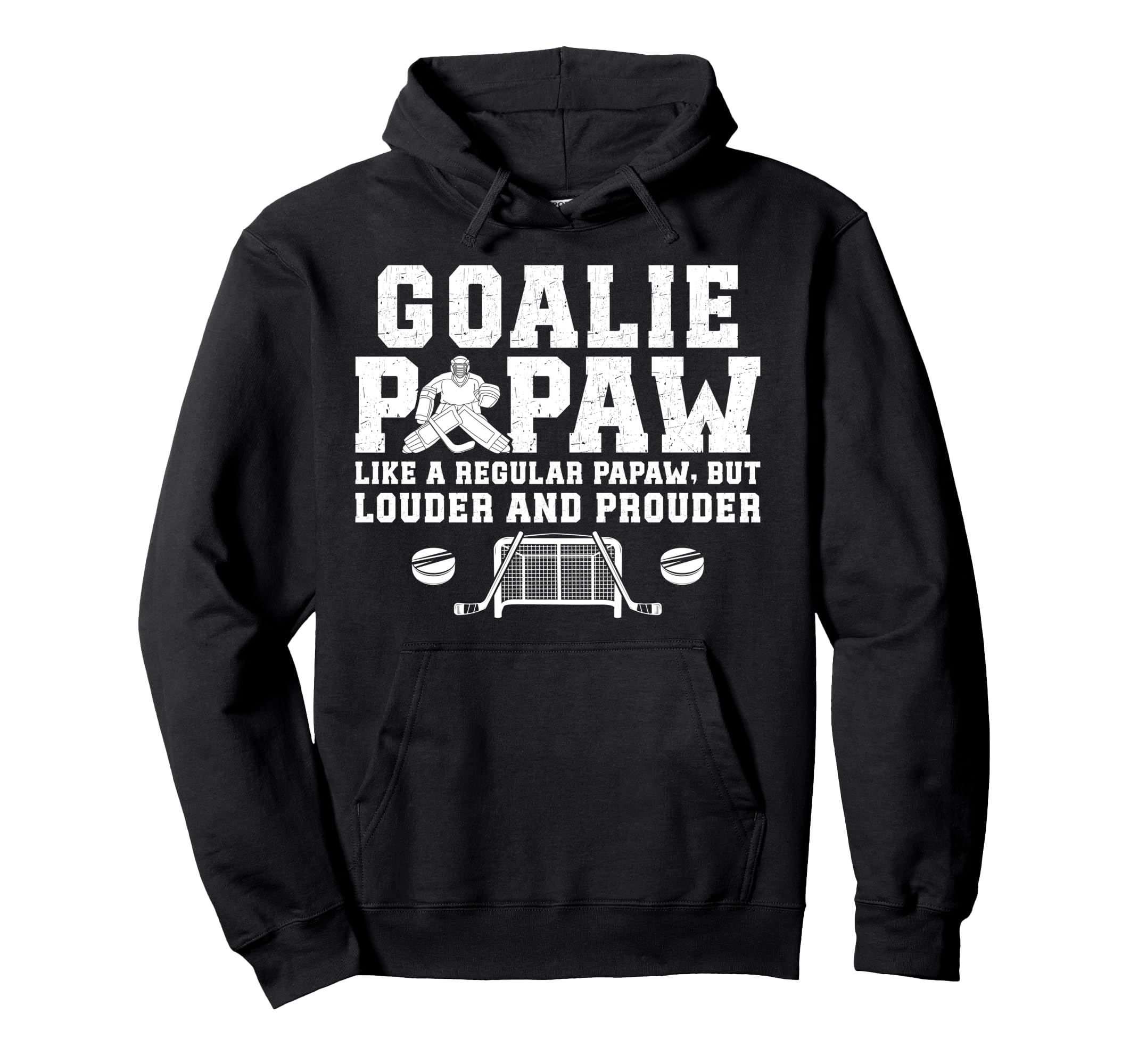 Hockey Goalie Papaw Ice Hockey Keeper Hoodie - Minimalist Print for Adults