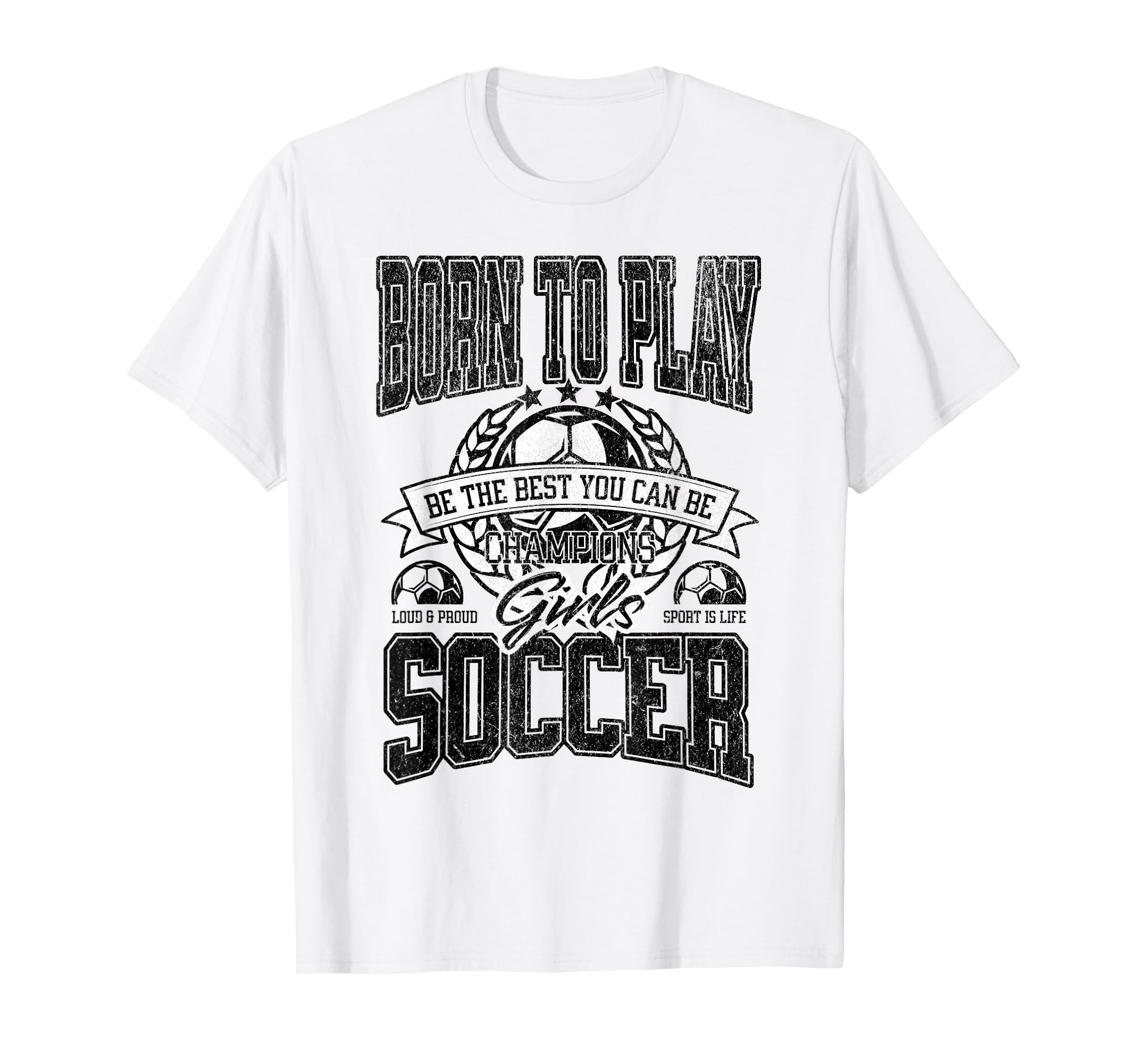 Funny Born To Play Soccer Sports T-Shirt - Novelty Apparel for Adults