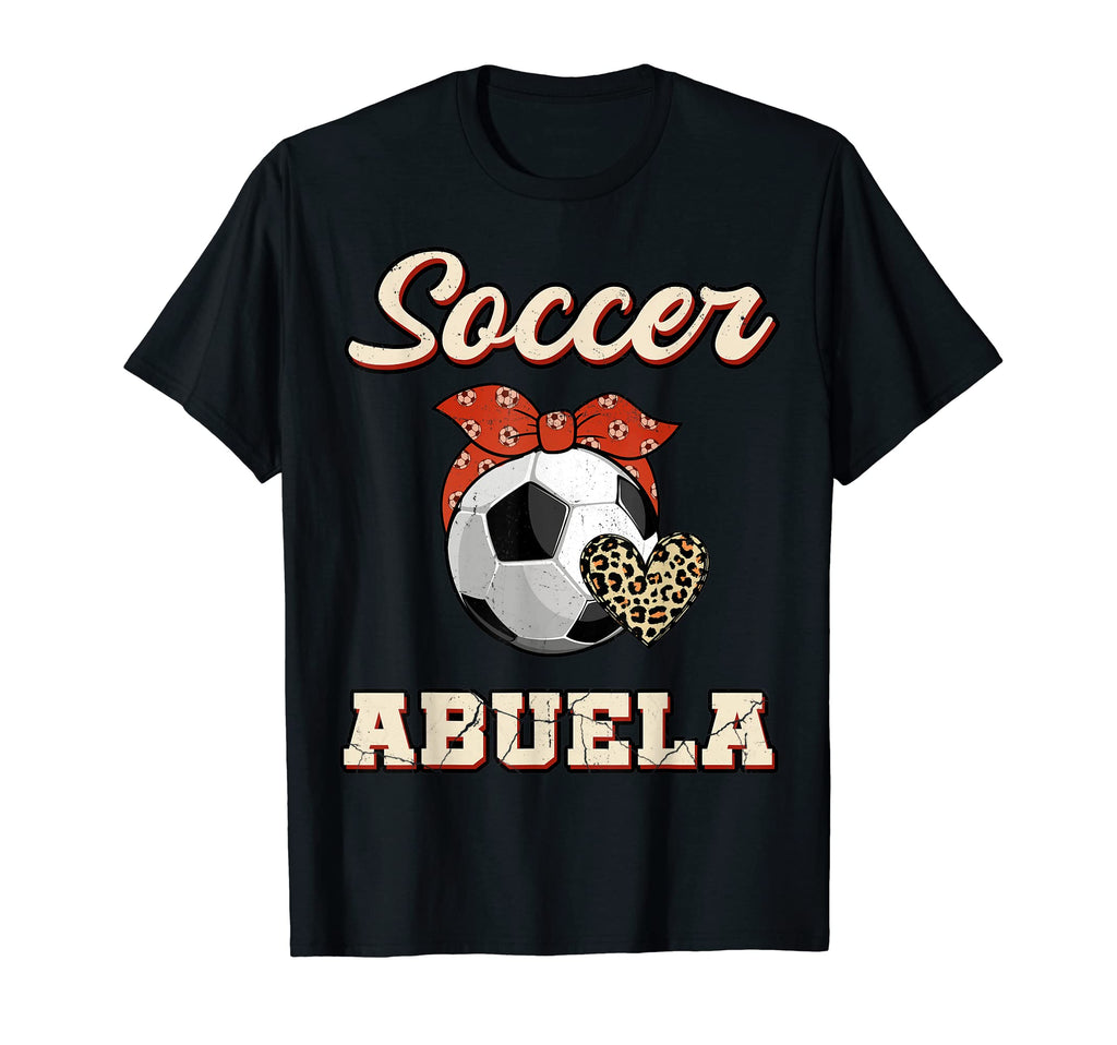 Soccer Abuela Bandana Leopard Heart T-Shirt - Aesthetic Graphic Unisex