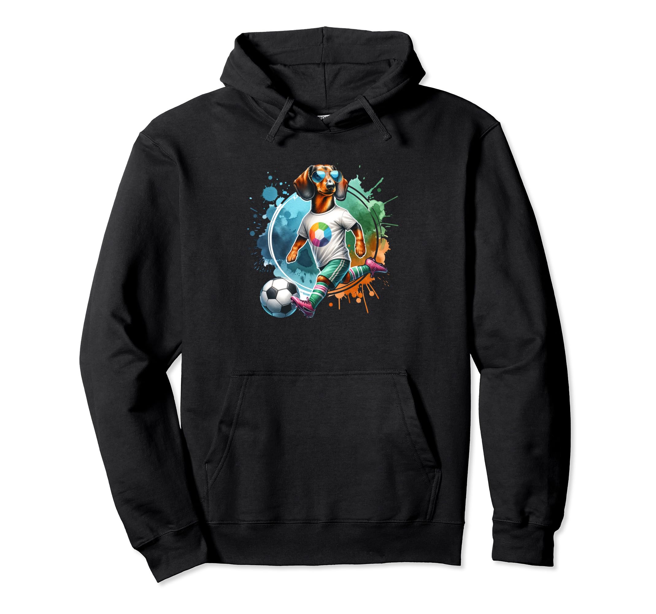 Dachshund Soccer Player Wiener Dog Fan Hoodie - Casual Everyday Wear Unisex