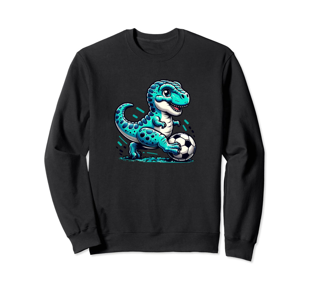 Funny T Rex Dinosaur Soccer Player Sweatshirt - Novelty Apparel for Adults