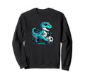 Funny T Rex Dinosaur Soccer Player Sweatshirt - Minimalist Print Men Women