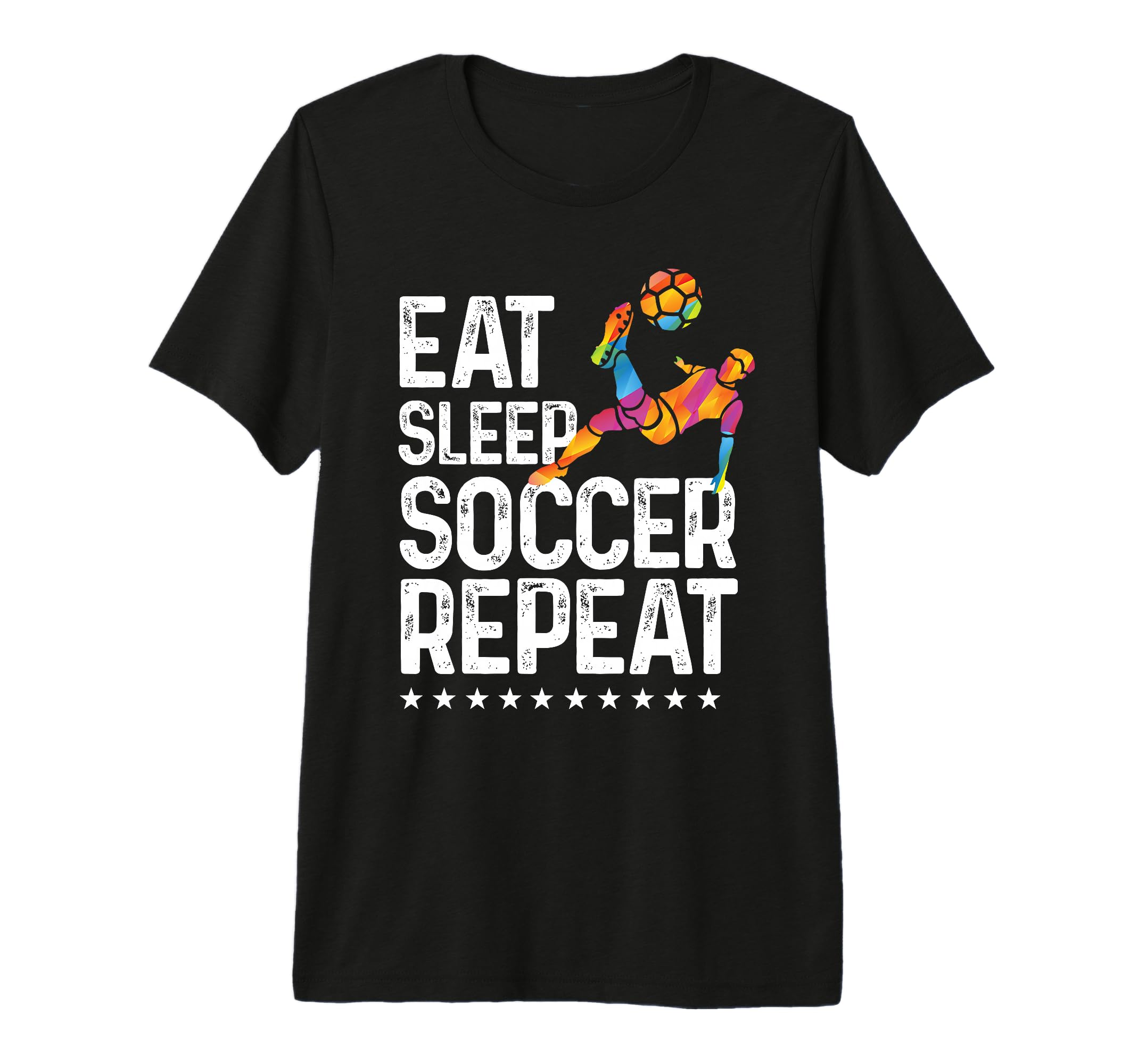 Eat Sleep Soccer Repeat Soccer Sports Tri T-Shirt - Trendy Graphic Unisex