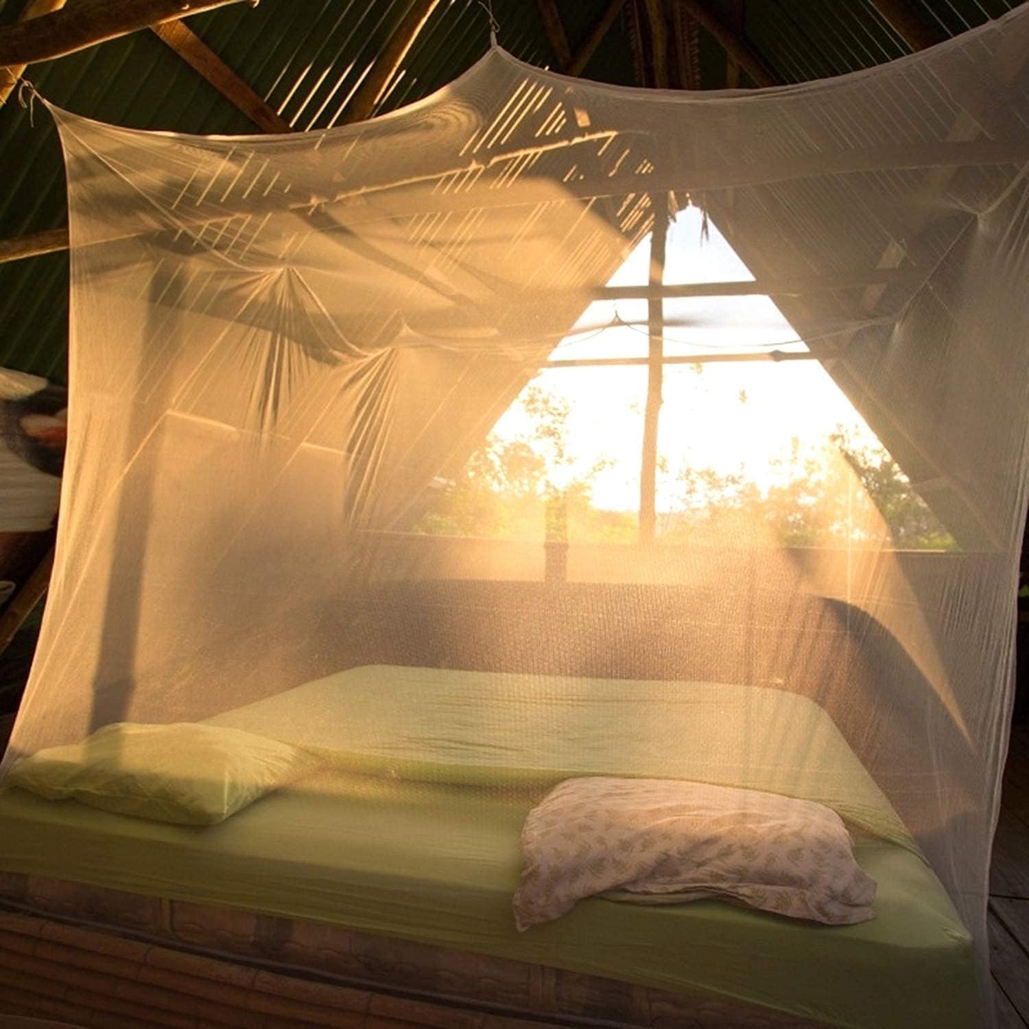 Camp Mosquito Net, 200 x200cm Ultra Large Mosquito Net Camping Tent for Camping, Finest Holes Mesh 20, Square Netting Curtain for Bunk Bed, Camping, Bedding, Patio, Easy Installation, Storage Bag