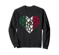 Mexican Flag Heart Mexican Soccer Sweatshirt - Novelty Apparel Men Women