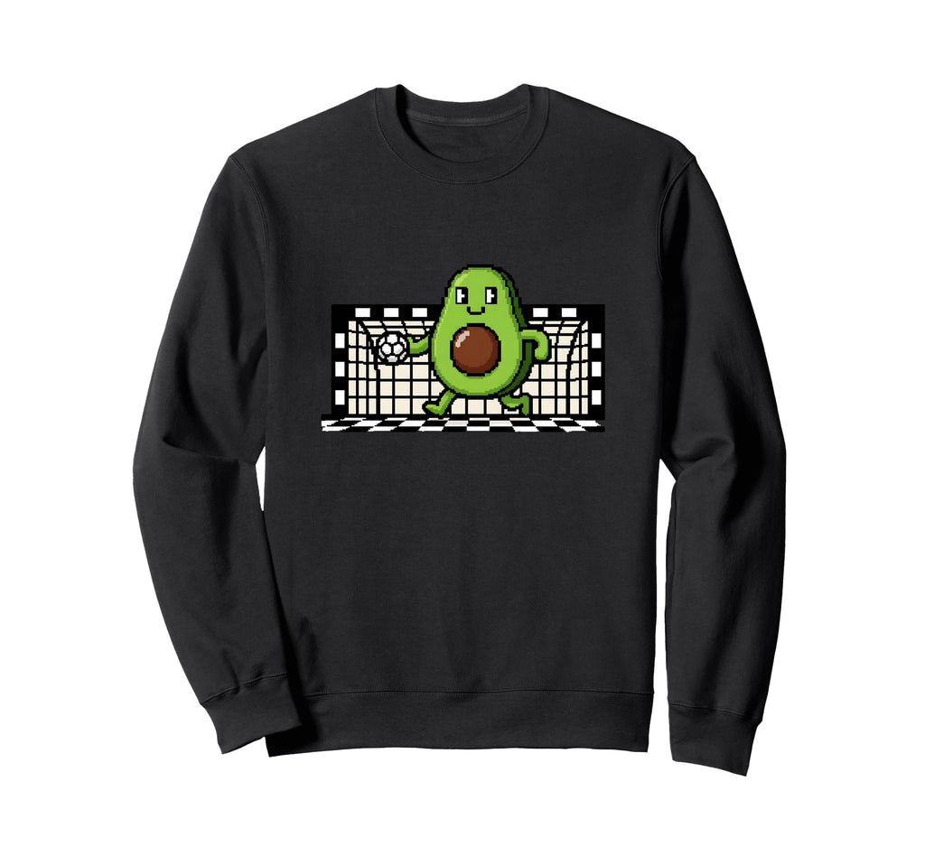 Kawaii Avocado Soccer Goalie Pixel Art Sweatshirt - Custom Art Print Unisex