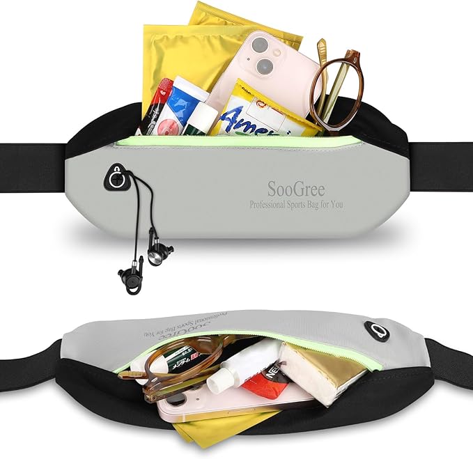 Slim Fanny Packs for Women Men,Waterproof Waist Pack with Reflective Strip Adjustable Strap,Running Belt for Sports Workout Cycling Hiking, Casual Hands-Free Wallets Phone Bag (Style 1)
