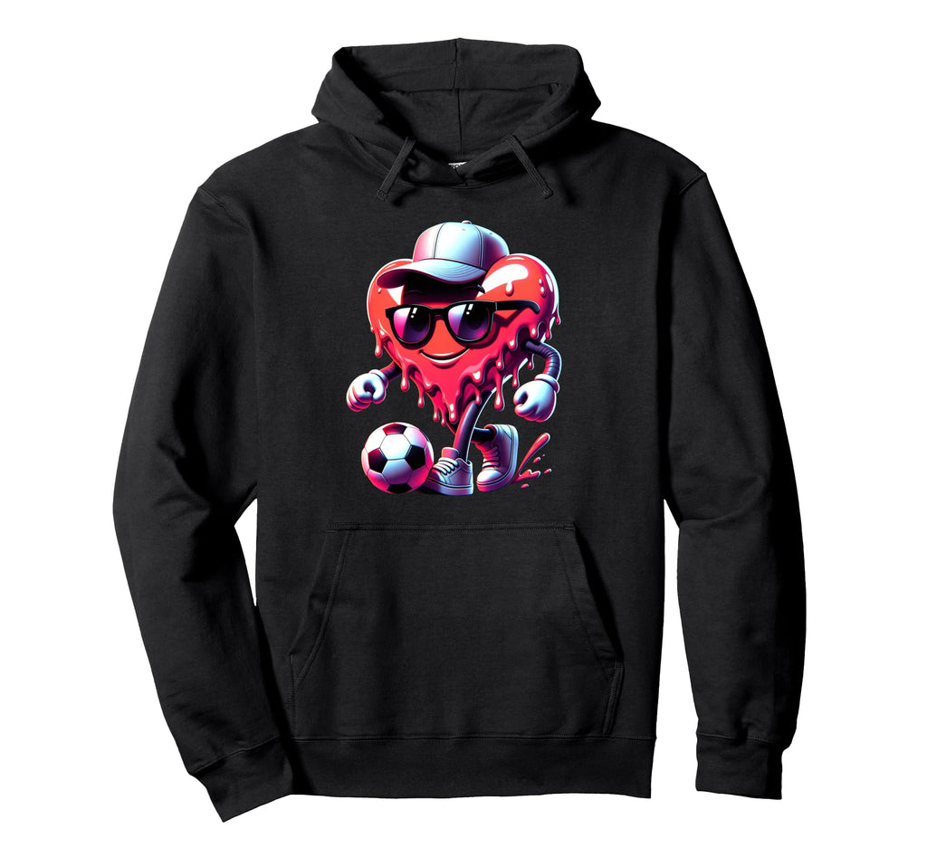 Valentine Soccer Heart Drip Sport Love Hoodie - Unique Graphic Unisex
