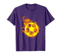 Fire Football Ball Flaming T-Shirt - Fun Novelty Design for Adults