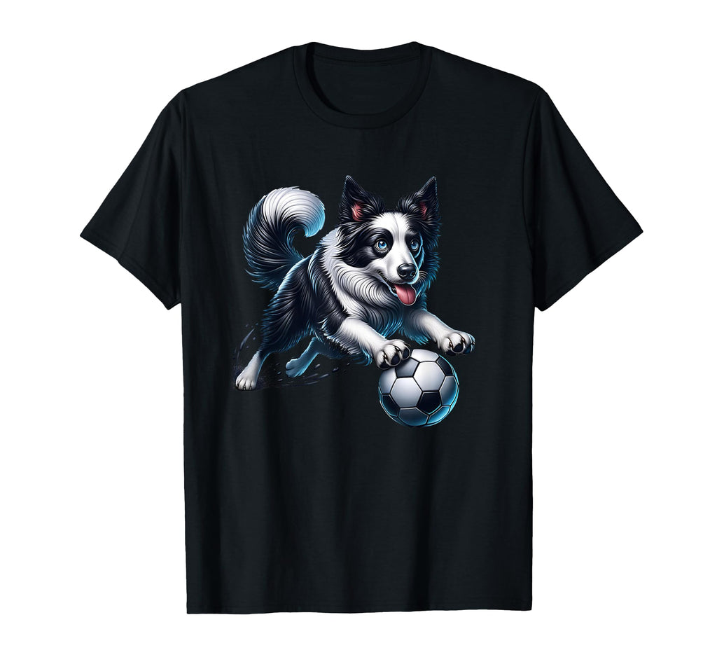 Border Collie Soccer Champion Fan Pet T-Shirt - Graphic Print for Adults