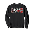 Love Soccer Ball Sports Soccer Sweatshirt - Aesthetic Graphic Unisex
