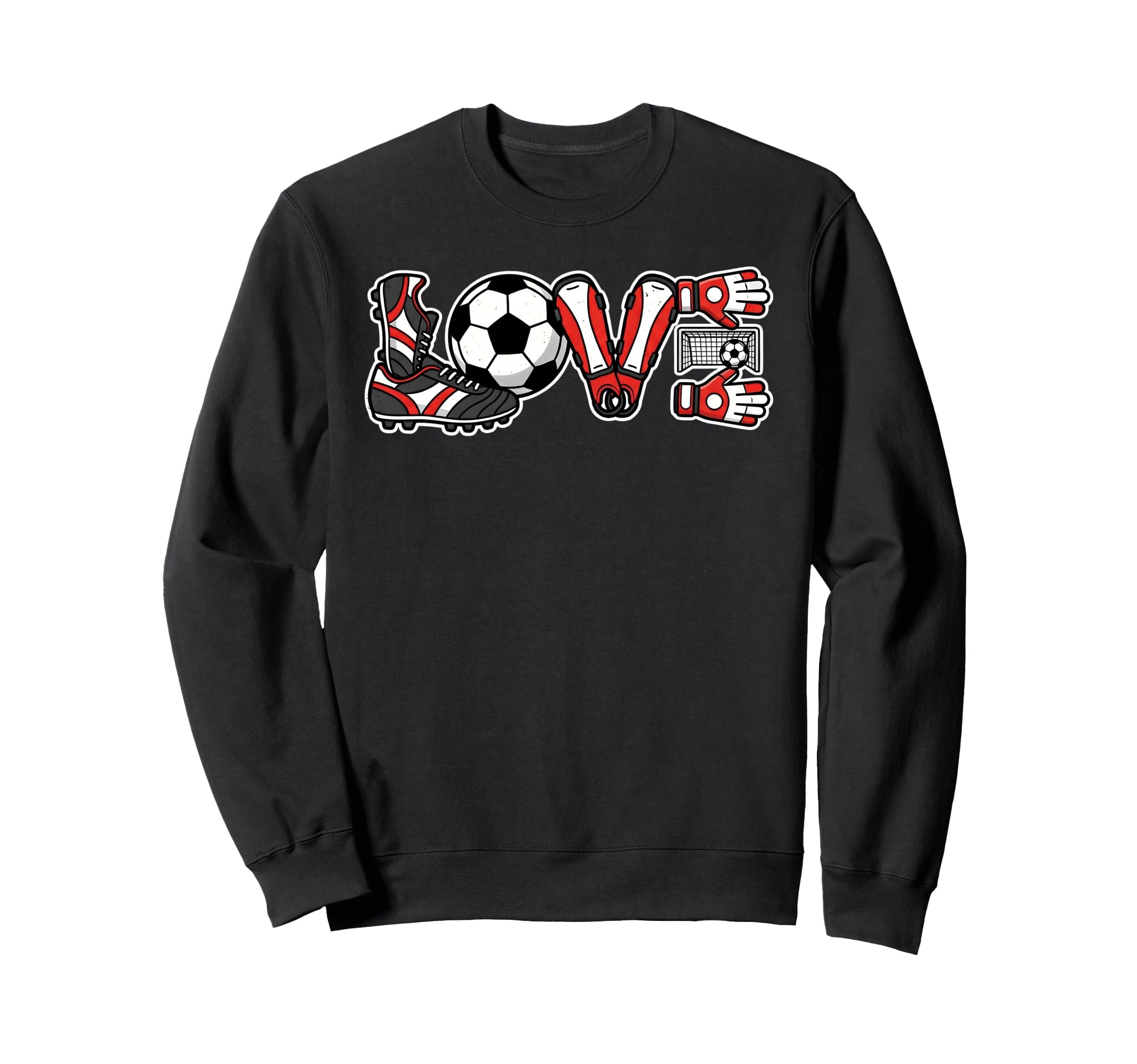 Love Soccer Ball Sports Soccer Sweatshirt - Aesthetic Graphic Unisex