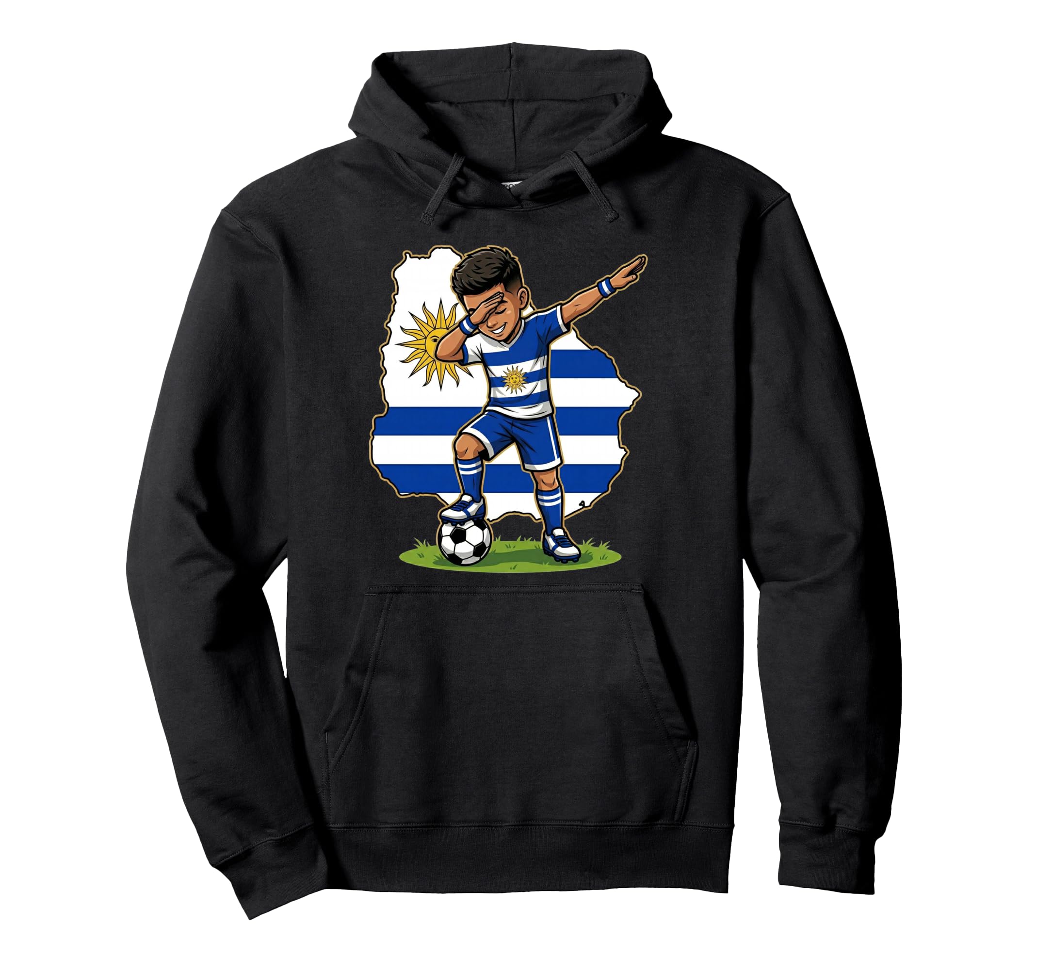 Uruguay Soccer Dab Flag Hoodie - Casual Everyday Wear Unisex