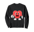 Heart Soccer Player Soccer Sports Sweatshirt - Minimalist Print Men Women